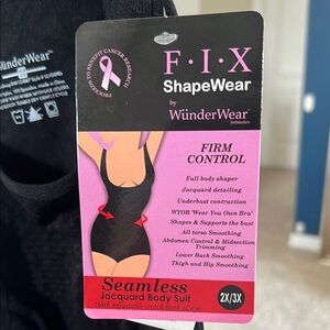 Black SHAPEWEAR Seamless Jacquard Bodysuit 2XLarge  SEXY